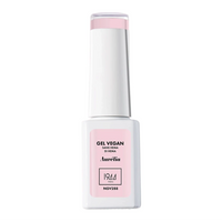 Flacon blanc 1944 Paris Gel Vegan Aurélia NGV288, vernis semi-permanent rose poudré 7 ml sur fond blanc.
