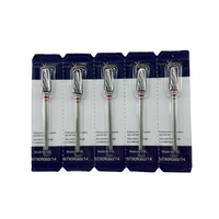 NailXpert - Embout en Carbure (Carbide) pour les ongles, "Maïs", Rouge, Diamètre de la tête 6 mm / Partie de travail 14 mm.