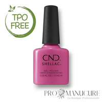Flacon de vernis semi-permanent CND Shellac In Lust, teinte rose magenta vibrant, format 7,3ml, formule sans TPO.