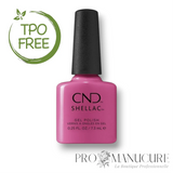 Flacon de vernis semi-permanent CND Shellac In Lust, teinte rose magenta vibrant, format 7,3ml, formule sans TPO.