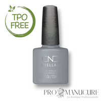 Flacon de vernis semi-permanent CND Shellac Mystic Slate, teinte gris ardoise profond aux reflets bleutés, format 7,3ml, formule sans TPO.