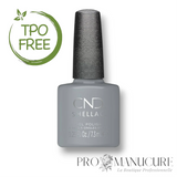 Flacon de vernis semi-permanent CND Shellac Mystic Slate, teinte gris ardoise profond aux reflets bleutés, format 7,3ml, formule sans TPO.
