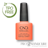 Flacon de vernis semi-permanent CND Shellac Silky Sienna, teinte terracotta terre de sienne douce, format 7,3ml, formule sans TPO.