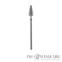 Détail fraise diamant poire arrondie STALEKS Expert grain doux rouge