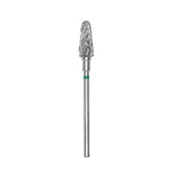 STALEKS - Embout en Carbure (Carbide) pour les ongles, "Tronconique", Vert, Diamètre de la tête 6 mm / Partie de travail 14 mm.