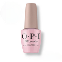 Flacon de gel de construction OPI GELevate 4Get me Not, teinte rose pâle délicat, flacon 15ml formule sans TPO.
