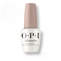Flacon de gel de construction 4-en-1 OPI GELevate Blank Canvas, teinte blanc doux, format 15ml, technologie Intelli-Builder sans TPO.