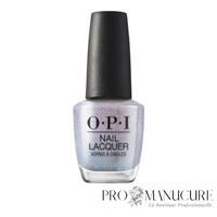 Flacon de vernis à ongles OPI Nail Lacquer Case of Glamnesia, teinte violet lavande avec paillettes multidimensionnelles, collection Spring 2025.