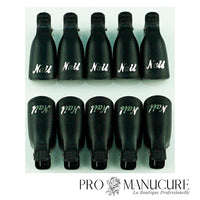 Lot de 10 pinces de dépose noires réutilisables pour retrait de vernis semi-permanent et faux ongles.