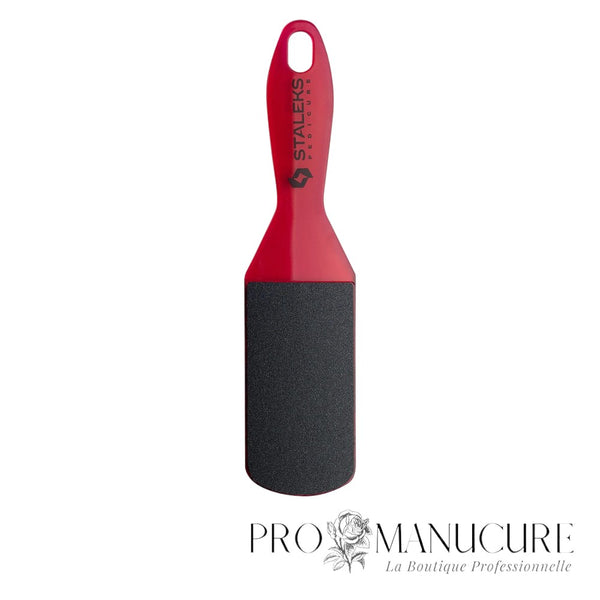Râpe pédicure plastique Staleks Pro Expert 10 Type 2 AE 10/2 rose double face grain 80/120 surface bombée et creusée pour entretien régulier pieds professionnel