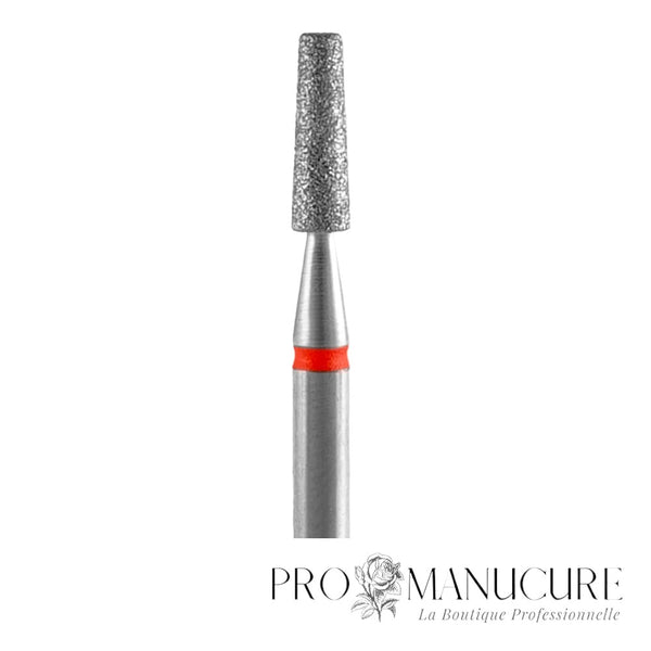 Zoom embout diamant Staleks FA70R025/8 forme frustum grain doux pour soulèvement cuticule polissage plaque et bord libre ongle sensible