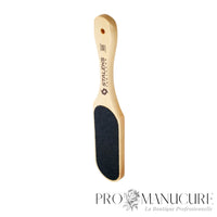 Zoom râpe pieds bois Staleks ABC 10/1 manche ergonomique abrasif minéral carbure de silicium pour lissage et finition douce peau des pieds