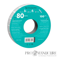 Ruban abrasif Staleks Pro Expert ATS-100W blanc grain 100 rouleau 7 m pour mise en forme intensive ongles artificiels gel acrylique