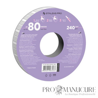 Ruban abrasif Staleks Pro Expert ATS-240W blanc grain 240 rouleau 7 m pour finition douce ongle naturel manucure pédicure
