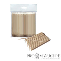Zoom bâtonnets de buis Staleks DOS-30/100 double extrémité pointue et biseautée affûtées pour repoussage cuticules application produits et nail art
