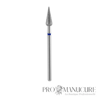 Embout diamant Staleks Pro FA100B040/12 forme poire flamme bague bleue grain moyen diamètre 4 mm pour ponceuse à ongles professionnelle