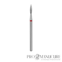 Embout diamant Staleks Pro FA11R023/8 flamme pointue bague rouge grain fin diamètre 2,3 mm pour ponceuse à ongles professionnelle manucure pédicure