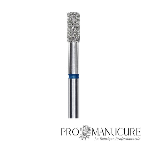 Zoom embout diamant Staleks FA20B025/6 forme cylindre droite à sommet plat pour modelage arche ongle retrait envies hangnails et mise en forme ongles courts irréguliers polyvalent