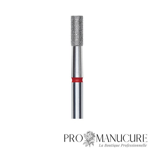 Zoom embout diamant Staleks FA20R025/6 forme cylindre droite à sommet plat grain doux pour modelage arche ongle retrait délicat envies hangnails et clientes sensibles débutantes hardware