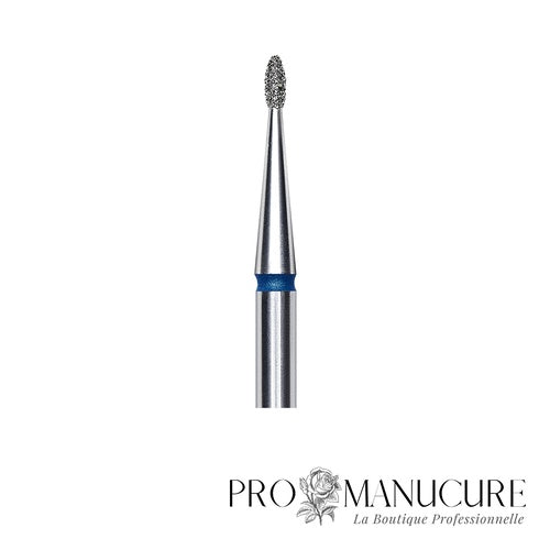 Zoom embout diamant Staleks FA50B012/3 forme rounded bud ultra-fine extrémité arrondie sans pointe pour travail sillons les plus serrés ongles enfants et précision sécurisée manucure russe avancée