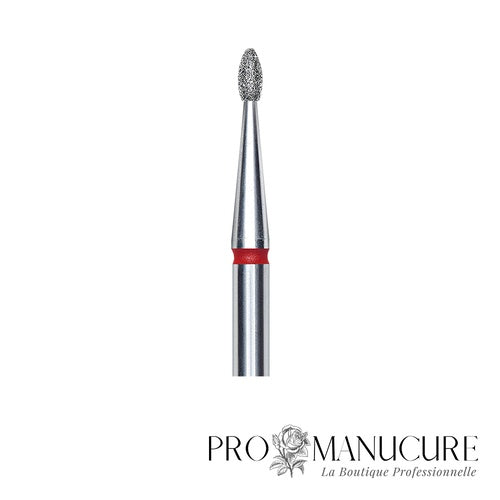 Zoom embout diamant Staleks FA50R016/3.4 forme rounded bud extrémité arrondie sans pointe grain doux pour retrait précautionneux ptérygion ouverture sinus sécurisée et clientes sensibles peaux matures