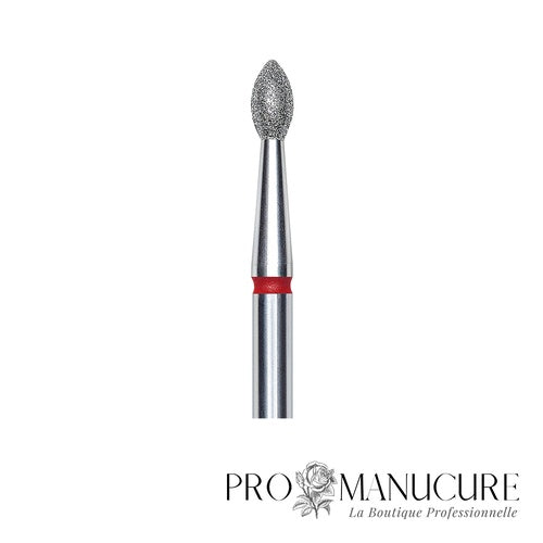 Zoom embout diamant Staleks FA60R025/4.5 forme pointed bud base ronde et pointe effilée grain doux pour manucure russe combinée délicate sillons latéraux et travail sécurisé clientes sensibles