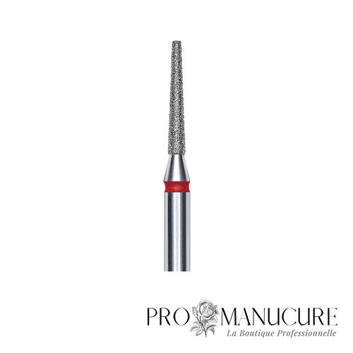 Zoom embout diamant Staleks FA70R016/10 forme frustum ultra-fine grain doux partie active longue pour travail sillons latéraux profonds et sous bord libre extensions longues précision sécurisée