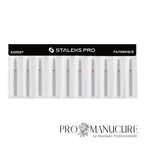 STALEKS Pro Diamant-Nagelbohrer FA60 - Spitz, Für Nagelhaut, Körnung Mittel (blau)