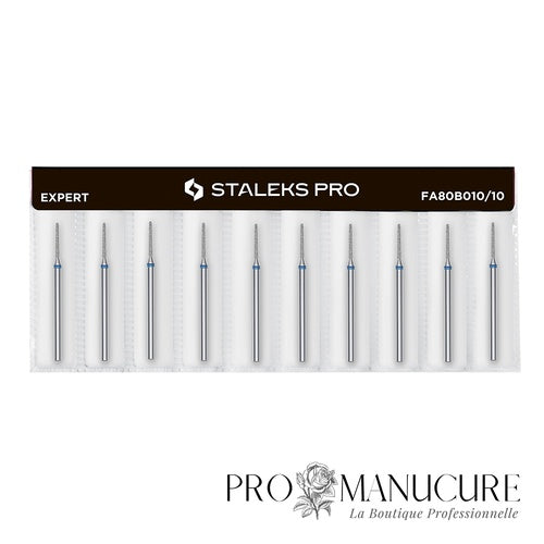 STALEKS Pro Diamant-Nagelbohrer FA60 - Spitz, Für Nagelhaut, Körnung Mittel (blau)