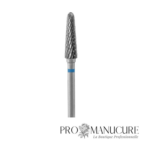 Zoom embout carbure Staleks FT70B040/13 forme frustum sommet plat côtés inclinés pour dépose semi-permanent travail décollements sillons et préparation peau pédicurie
