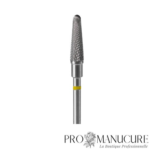 Zoom embout carbure Staleks FT70Y040/13 forme frustum compact hachures croisées ultra-fines superfine crosscut pour travail délicat zones étroites finition précision manucure hardware sécurisée