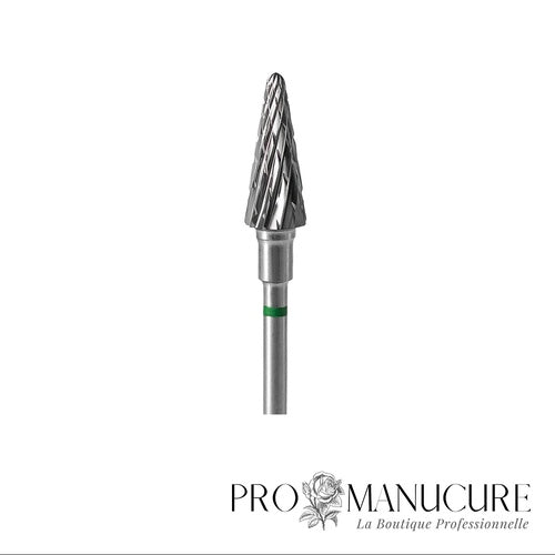 Zoom embout carbure Staleks FT71G060/14 forme cone hachures grossières pour retrait intensif matières artificielles et callosités épaisses