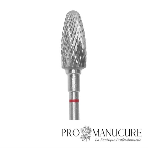 Zoom embout carbure Staleks FT90R060/14 forme corn épi de maïs hachures fines pour retrait délicat vernis semi-permanent gel fin et traitement peaux sensibles pédicurie