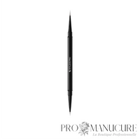Pinceau double embout Staleks Pro Expert NBE-01/03 liner 7 mm et liner 10 mm manche aluminium pour French manucure et nail art