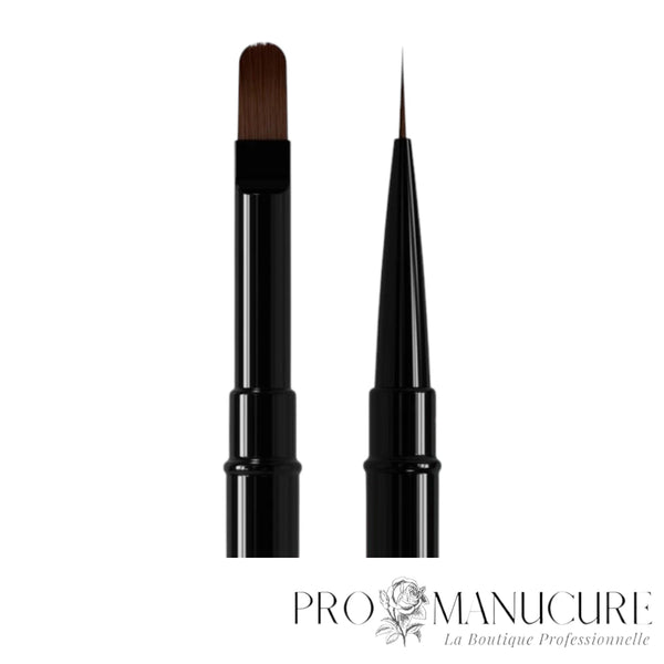 Zoom pinceau double face Staleks Pro Expert NBE-03/06 embout liner et embout gel poils synthétiques pour French manucure et nail art