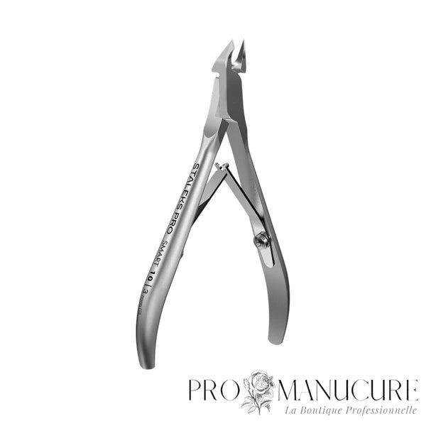 Pince à cuticule Staleks Pro Smart 10 NS-10 lame tranchants droits inclinés protrusion poignées droites raccourcies manucure zones latérales