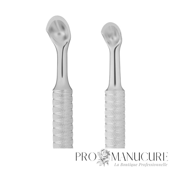 Zoom double repousse arrondi courbé large et étroit PE-52/1 Staleks Expert 52 manche plat encoches polissage GOI pour cuticule toutes morphologies d'ongles