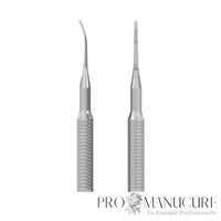 Zoom double embout lime fine droite et lime coudée PE-60/4 Staleks Expert 60 manche cannelé pour ongle incarné sillon latéral pédicure médicale