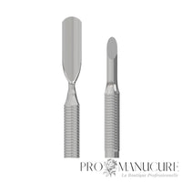 Zoom double repousse arrondi large et étroit PE-90/2 Staleks Expert 90 manche cannelé polissage GOI pour cuticule toutes morphologies d'ongles professionnel