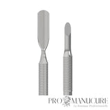Zoom double repousse arrondi large et étroit PE-90/2 Staleks Expert 90 manche cannelé polissage GOI pour cuticule toutes morphologies d'ongles professionnel