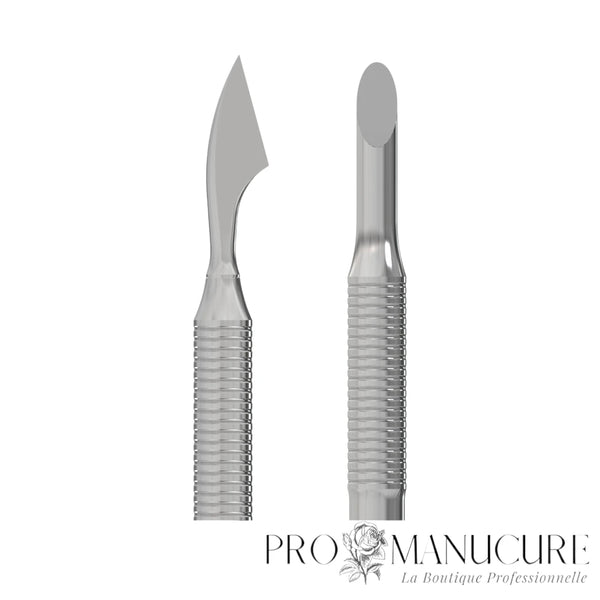 Zoom double embout repousse arrondi large et nettoyeur PE-90/3 Staleks Expert 90 manche cannelé polissage GOI pour cuticule bord libre ongle professionnel