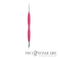 Large - Pousseur cuticules Staleks Pro UNIQ 11 Type 2 PQ-11/2 Gummy manche silicone hypoallergénique double embout biseauté et anneau pour manucure pédicure professionnelle