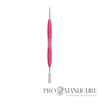 Pousseur cuticules Staleks Pro UNIQ 11 Type 1 PQ-11/1 Gummy manche silicone hypoallergénique double embout plat droit et anneau pour manucure pédicure professionnelle