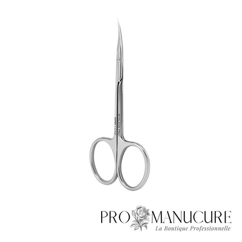 Ciseaux à cuticule pour gauchers Staleks Pro Expert 11 Type 3 SE-11/3 acier inox AISI 420 lames étroites 18mm manches allongés manucure professionnelle