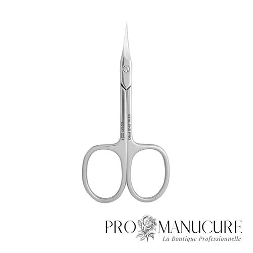 Ciseaux à cuticules Staleks Pro Expert 22 Type 1 SE-22/1 lame 21 mm courbure classique manches à courbure unique acier AISI 420 pour manucure professionnelle