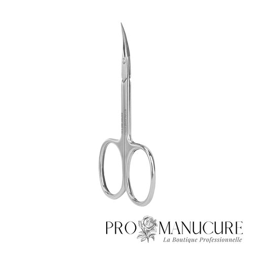 Ciseaux à cuticule Staleks Pro Expert 50 Type 1 SE-50/1 acier inoxydable lames courbées larges manches droits courts affûtés sous microscope manucure professionnelle