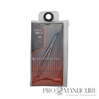 Pack - Micro-ciseaux Staleks Pro Expert 90 Type 2 SE-90/2 modelage sourcils manches allongés tweezers-style lame 15 mm acier AISI 420 pour esthétique professionnelle