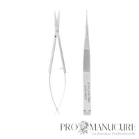 Micro-ciseaux Staleks Pro Expert 90 Type 2 SE-90/2 modelage sourcils manches allongés tweezers-style lame 15 mm acier AISI 420 pour esthétique professionnelle