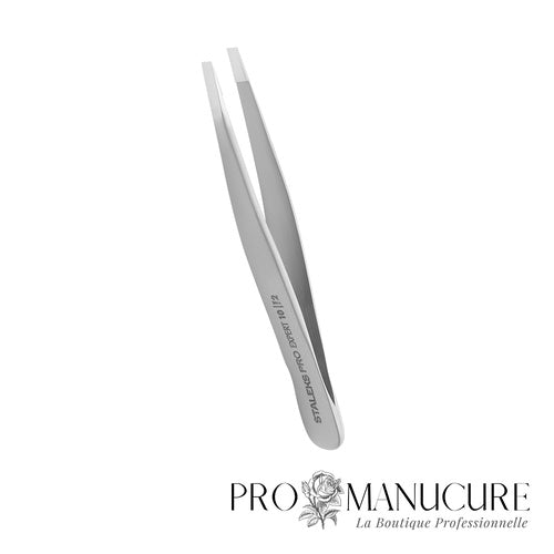 Zoom bords droits étroits 0,1mm pince TE-10/2 Staleks Expert 10 poignées standard satinées pour épilation précise sourcils fins cabine beauté