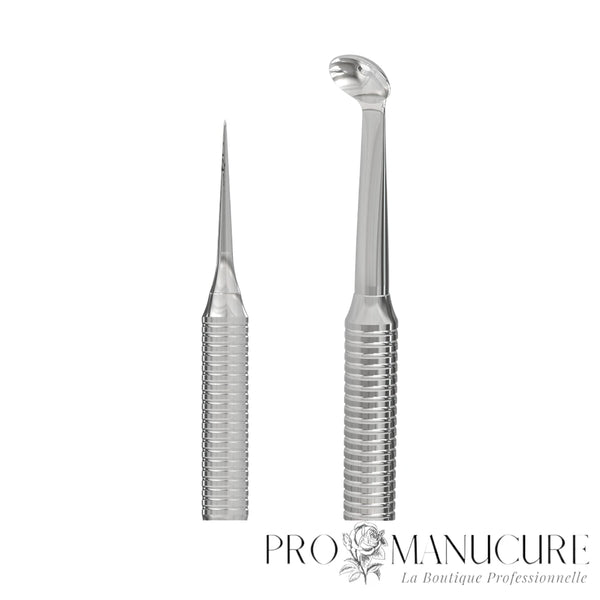Zoom cuillère UNO Ø6mm et aiguille Vidal affûtée outil ZE-21/4 Staleks manche cannelé antidérapant pour nettoyage mécanique peau visage professionnel